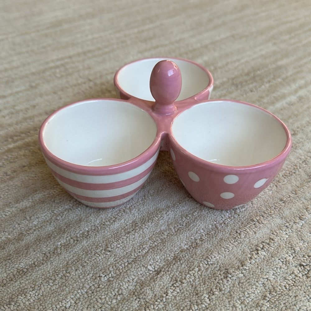 Pampered Chef Pink Bowl Trio Condiment 3 Bowl Server Help Whip Cancer #2069 - Picture 3 of 11